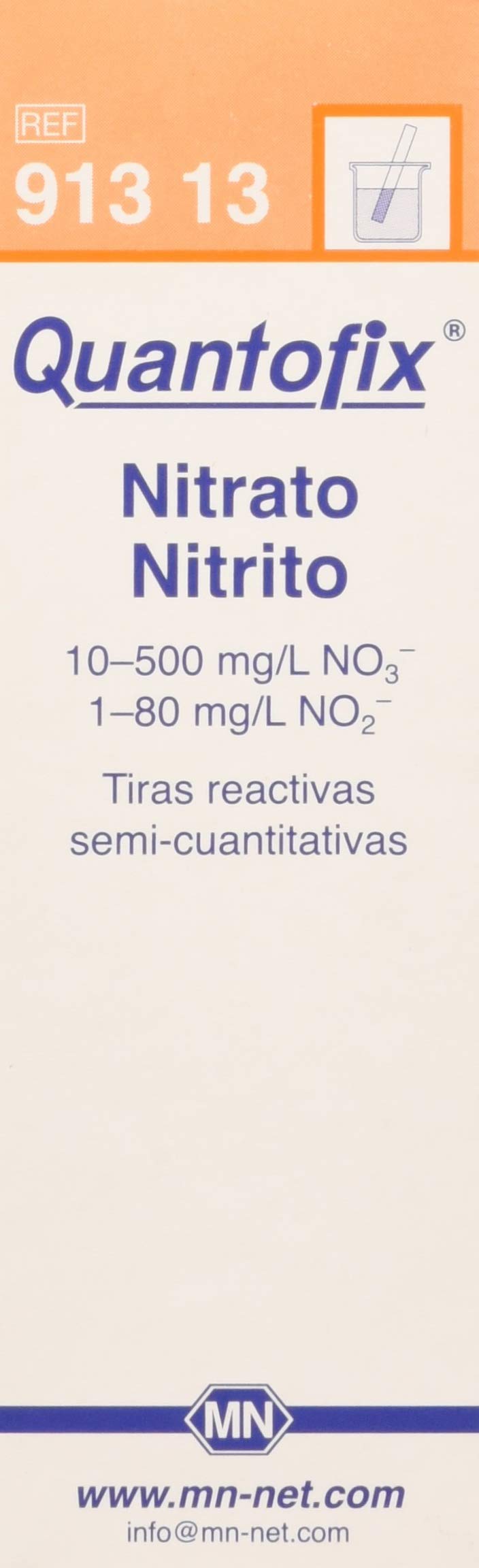 Quantofix 1110110 Nitrate/Nitrite Reagent Test Strips for testing NO3- and NO2-, 6 mm x 95 mm (Pack of 100)