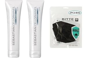 QUET CELLOPHANES Clear, Color Revitalizer with A3 Complex (Clear - 10.1 oz / 300 ml) (2pack) w/Fashion Mask 3pcs