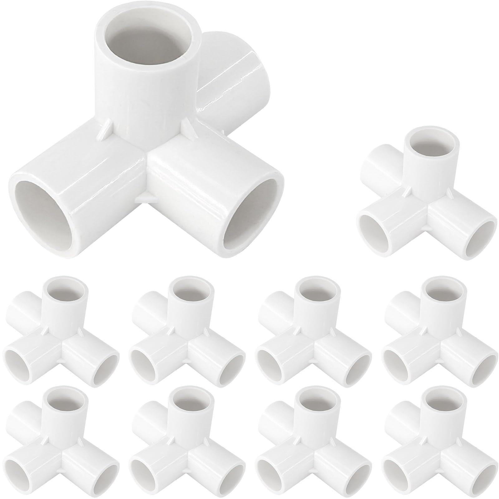 Gardeningwill 10Pcs 4 Way Inner Diameter 20mm PVC Fitting Build Heavy Duty Greenhouse Frame Furniture Connectors