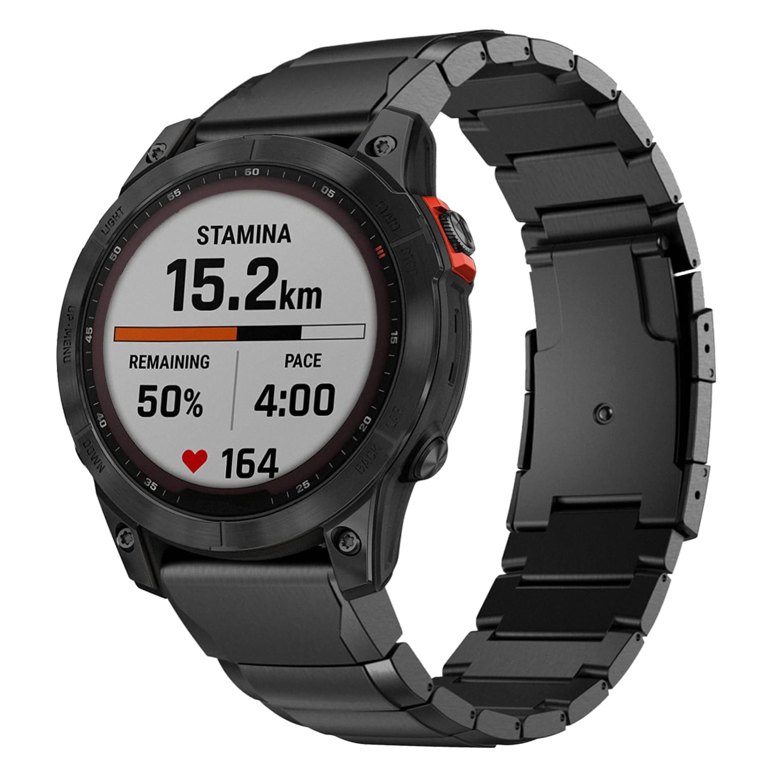 ahayo Quick Fit 26mm Lightweight Titanium Watch Strap for Garmin Fenix 6X / Fenix 5X / Fenix 7X / epix pro 51mm, Metal Wristband with Stainless Steel Buckle for Enduro/Instinct 2X (Black)