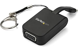 StarTech.com Compact USB C to VGA Adapter - 1080p USB Type-C to VGA Video Display Converter with Keychain Ring - Active USB-C