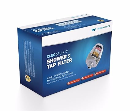 Cleo SFU 717 Shower & Tap Filter - Fits 1/2 Wall & Handheld Showers and 24mm Aerator Taps - Reduces Hairfall & Protects Skin