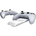 PDP Gaming METAVOLT Dual Charging Station for 2 Xbox Controllers - Microsoft Licensed Cross-Compatible Xbox Series X|S, Xbox One Accessory, Secure Magnetic Port, 20 Hours of Play Per Charge - White
