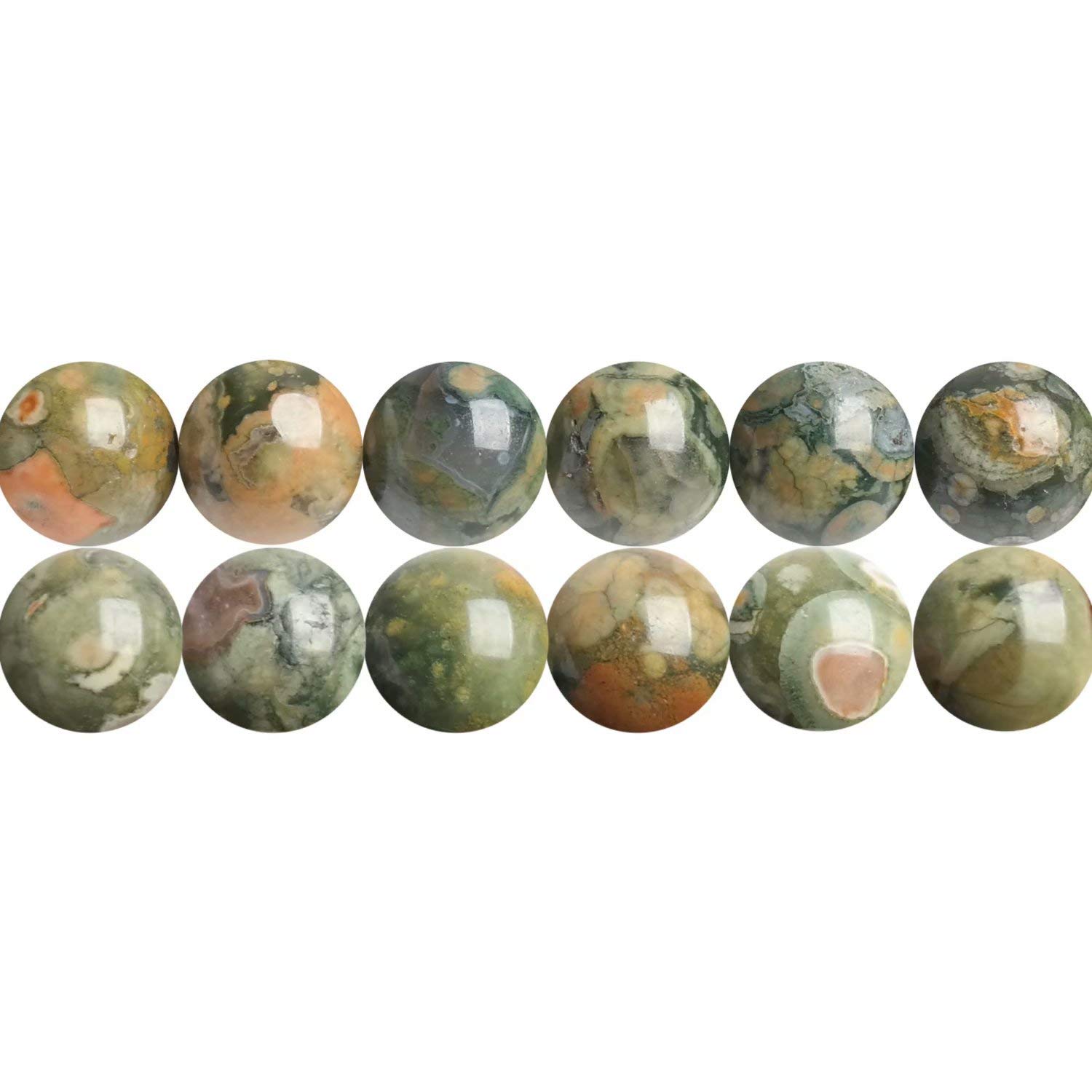 Natural Kambaba Jasper Stone Smooth Round 8mm Beads Sold by One Strand APX 46 Pcs Hole Size 1mm