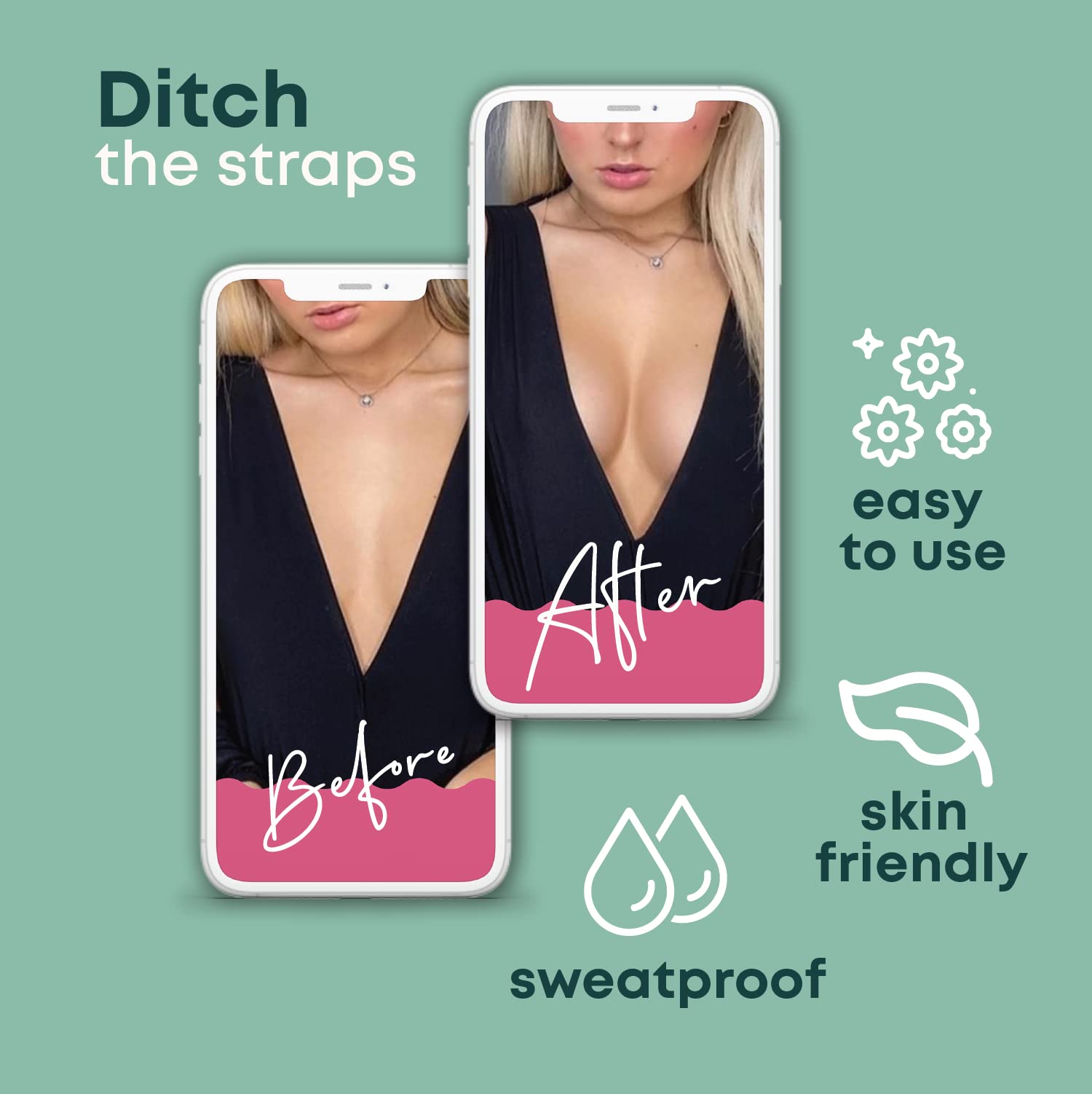 Risqué Boob Tape Boobtape for Breast Lift | Includes Nipple Covers | Body Tape for Push up & Shape | Works Great with Sticky Bra Backless Bra or Strapless Bra | Waterproof Sweat-Proof Beige