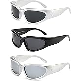 SOAR&EAGLE Y2K 3Pack Polarized sunglasses Wrap Around Men's Women's sunglasses Fashion Sport Shades Sun Glasses