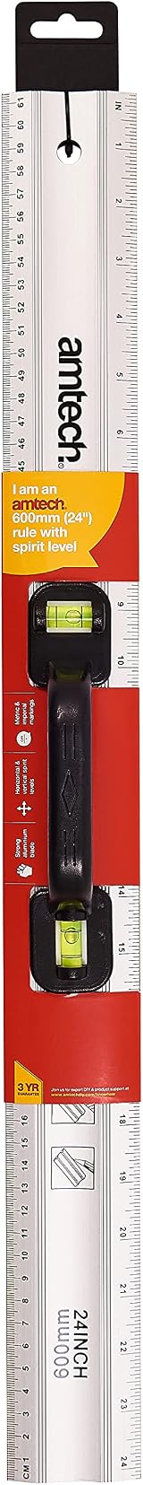 Amtech P4035 600mm 24in Rule with Spirit Level view 2
