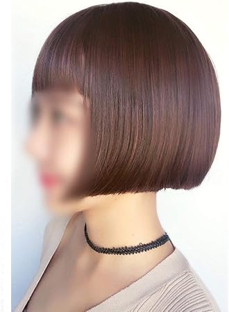 Amazon Co Jp Xiongdeisix クール ウィッグ女性ショート ヘア コスプレ ウィッグ ブラウン ショート ストレート ヘア ボブ ウィッグ現実的 色 淡い茶色 ビューティー