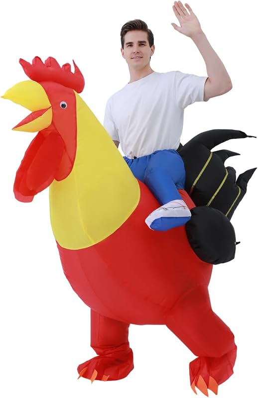 Déguisement coq gonflable pour adulte - Déguisement coq unisexe pour Halloween et Carnaval(150-190 cm)- Idéal pour les fêtes,anniversaires et autres célébrations,inflatable rooster costume adult
