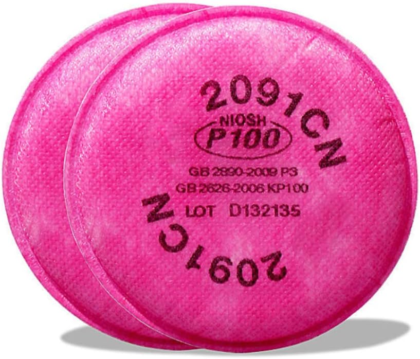 Particulate Filter Compatible with 2091 P100, Installed on 6000 7000 FF-4 Filter Retainer Use, 4.3 Inch (4 Pcs 2 Pairs)