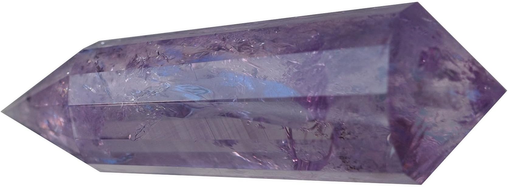 Amethyst Vogel Style 12 Sided Point Genuine Natural Quartz Crystal Massage Wand Dt 2 1/2 Inch