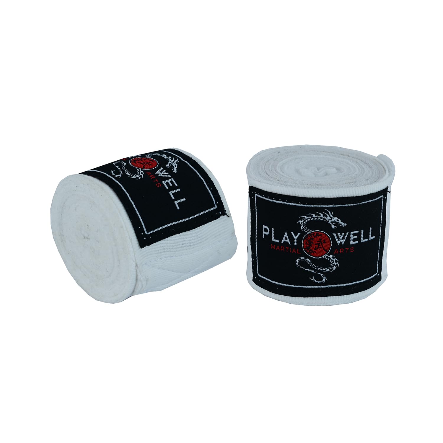 Playwell Boxing Stretch Cotton White Hand Wraps - 4 Meter Long