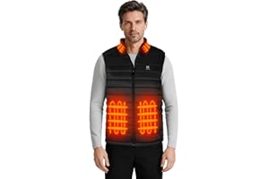 MRAWARM Heated Vest, Lightweight Electric Heated Vest for Men Women wiht 6 Heating Zone and 3 Temperature