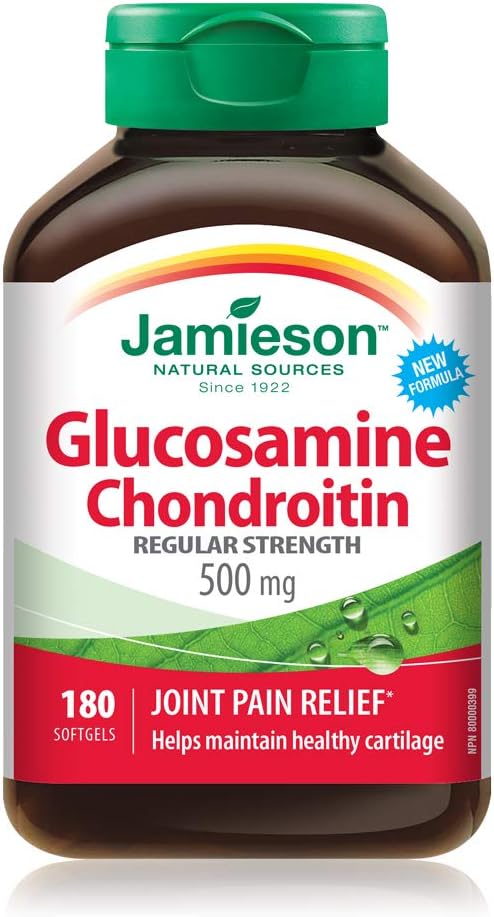 Jamieson Glucosamine Chondroitin Regular Strength 500-mg Softgels, 180-Pack main image 0