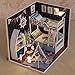 Cuteroom Wood Dollhouse Miniature Kit DIY Doll House Room With Furniture Cover Toy Artwork Gift