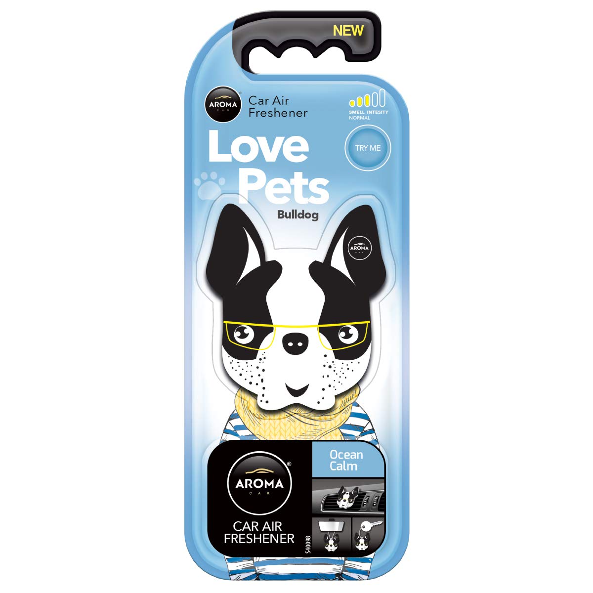 Aroma Car Air Freshener Aroma Bulldog Ocean Calm Aqua