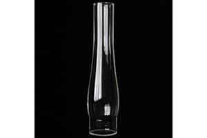 SYOENK 2 5/8 Inch × 12.5 Inch Oil Lamps Chimney Replacement Clear Glass Heelless Chimney Designed to Fit Aladdin Style Burner
