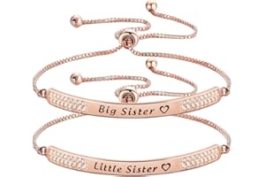 CHOORO Best Friend Jewelry Big Sister Middle Sister Little Sister Bracelet Set Sisters Rhinestone Bracelet Wedding Gifts for Sisters
