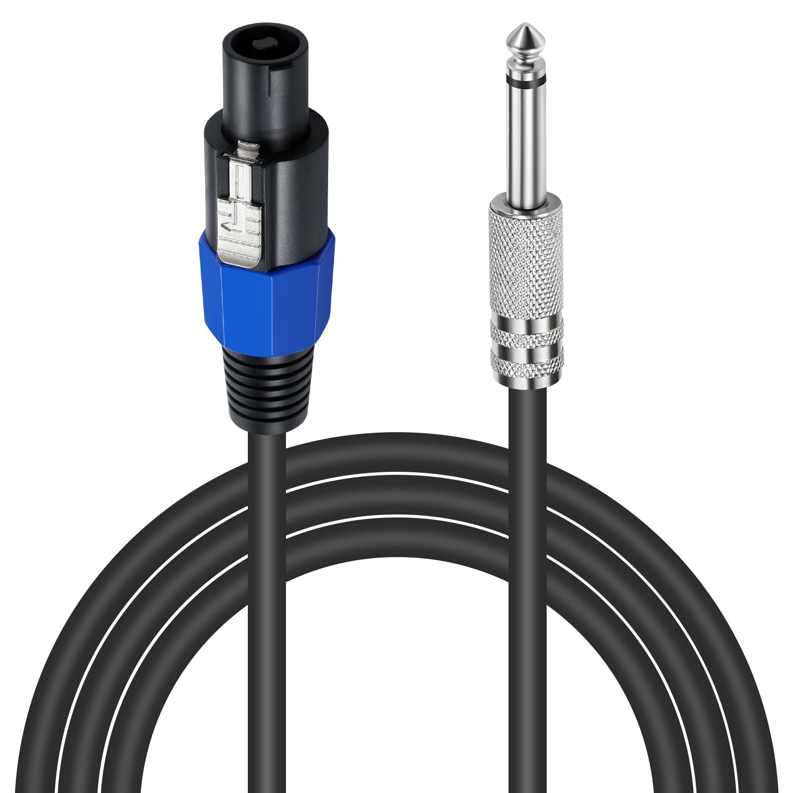 Maxhood Speakon to 6.35mm Adapter Cable, Professional Speakon to 1/4 Inch TS Speaker Cable for 18AWG Gauge Audio Plug Amplifier Connection dj Heavy Duty Cord Wire with Twist Lock, 6ft