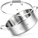 LOLYKITCH 8 Quarts Tri-Ply Stainless Steel Sauté Pan with Lid,13 Inch Deep Frying Pan,Large Skillet,Jumbo Cooker,Induction Cooking Pot,Dishwasher and Oven Safe.