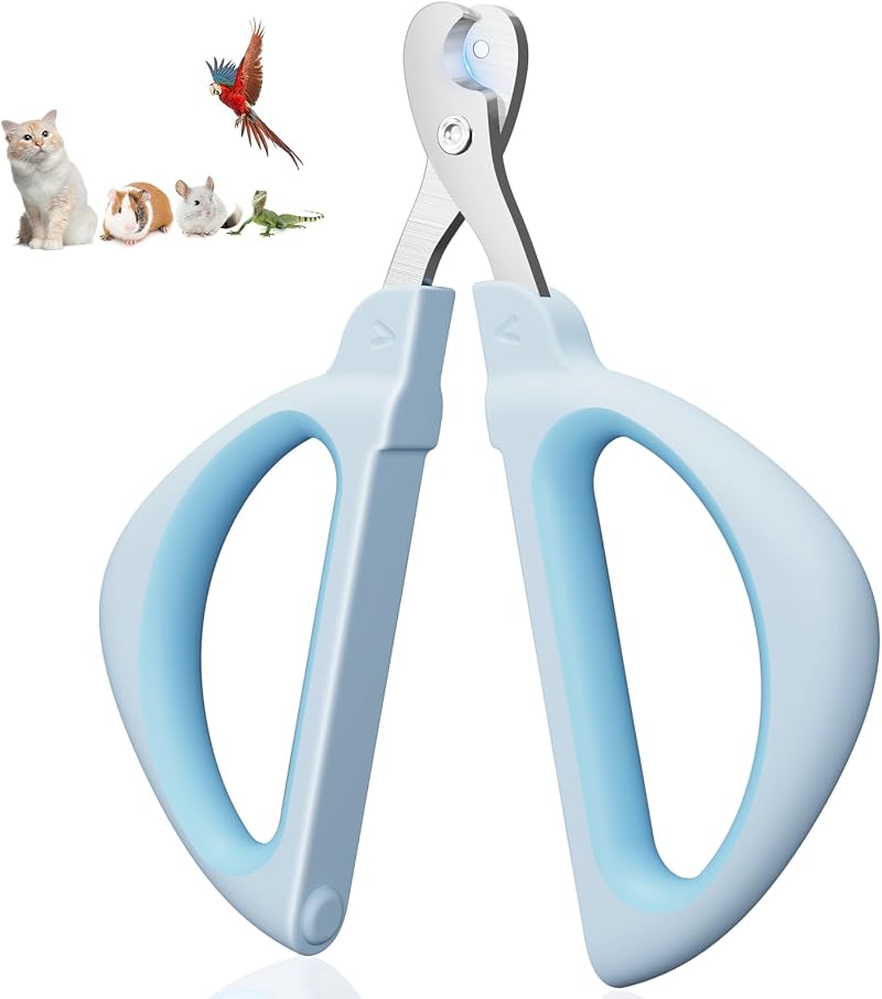 Euqvunn Cat Nail Clippers Safe Positioning Hole Ergonomic Handle Blue