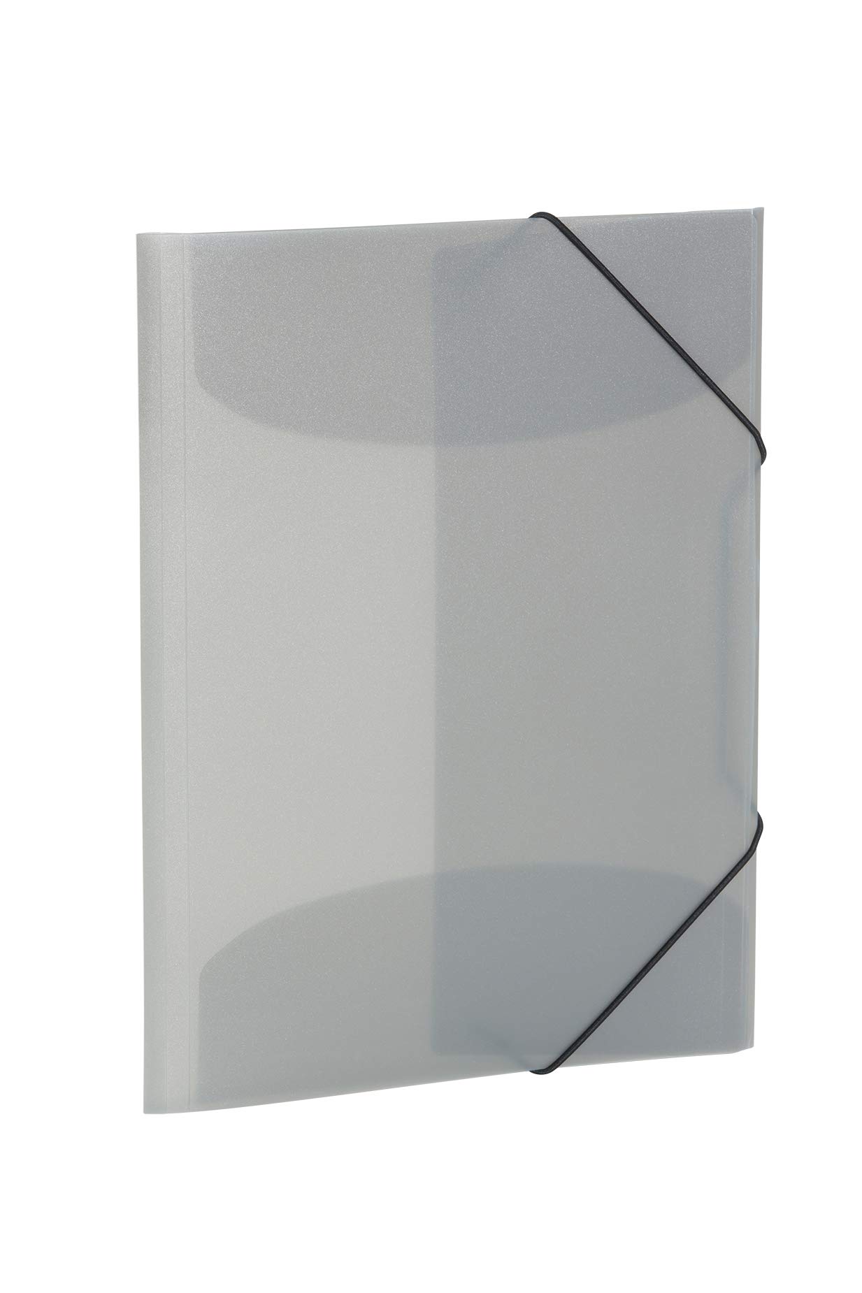 HERMA Elastic Folder Translucent in Grey, A3, Sturdy Plastic, with 3 Inner Flaps, 1 Span Folder
