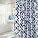 Haperlare Quatrefoil Fabric Shower Curtain, Geometric Pattern Shower Curtain for Bathroom Showers and Bathtub, Cotton Blend Fabric Shower Curtain for Bathroom Decoration, 72