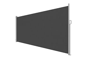 Outsunny Retractable Side Awning, 165" x 73" Outdoor Privacy Screen, Water-Resistant, UV 50+ Room Divider Wind Screen for Pat