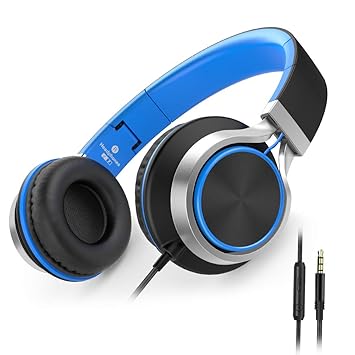 Ailihen C8 Kopfhörer leicht faltbar mit Mikrofon Lautstärkeregelung Musik Headsets 3,5mm für Smartphones PC Laptop Mac MP3 Ta