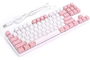 EBTOOLS Gaming Keyboard, 87 Key Wired USB Mixed Light Backlit Computer Mechanical Keyboard, with Multimedia Buttons, for Desk