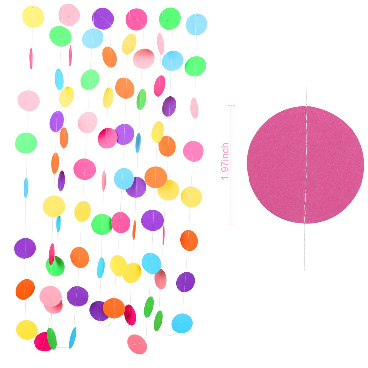 Confetti Balloons 15 Pcs with 12 Inch Assorted Color Latex Balloons (50 Pcs) and 1 Pcs Rainbow Paper Garlands Banner for Wedding Birthday Baby Shower Christmas Party Decorations Supplies