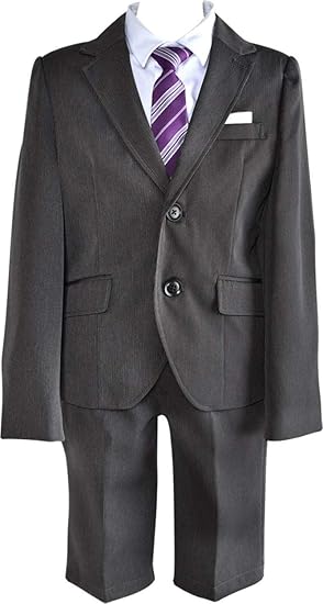 Amazon 子供フォーマルスーツ 5点セット キッズ 男の子 ジャケット 長袖 シャツ 半ズボン ネクタイ チーフ フォーマル 通販