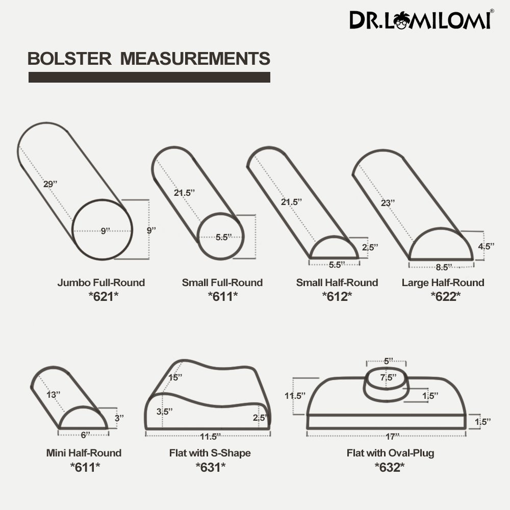 Dr.lomilomi Small Half-round Massage Bolster 612 (Small Half-round 612, Black) : Beauty