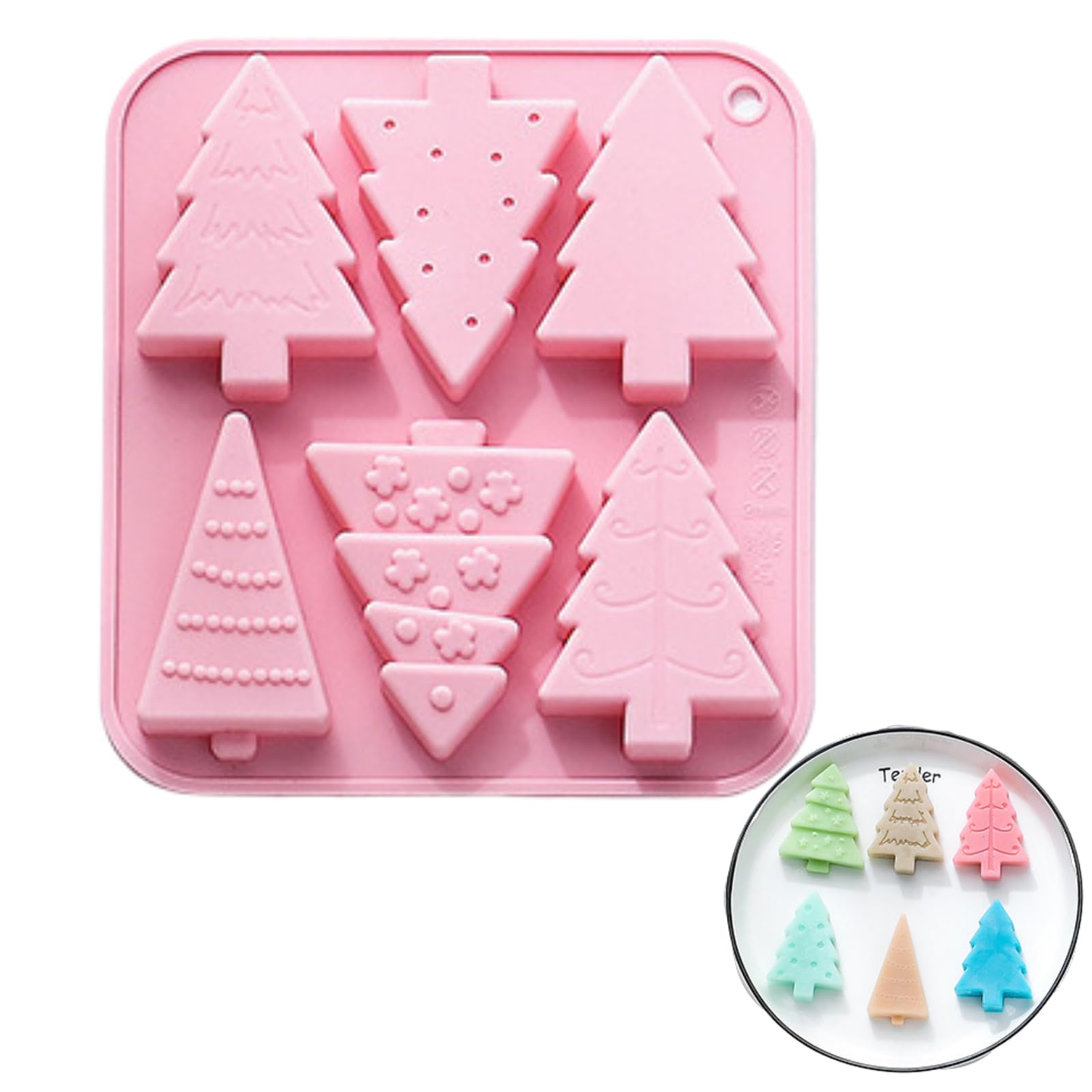 Christmas Tree Silicone Mould,1PC Xmas Tree Chocolate Mould Tray Baking Mould Soap Melt Candy Cake Jelly Baking Molds for Christmas Decoration Family Party DIY