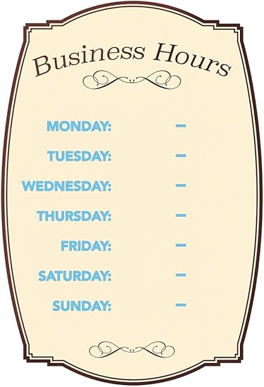 Señal de negocios con diseño de Boutique, Horario de atención, 8x12 inches: Amazon.com.mx: Oficina y papelerÃa