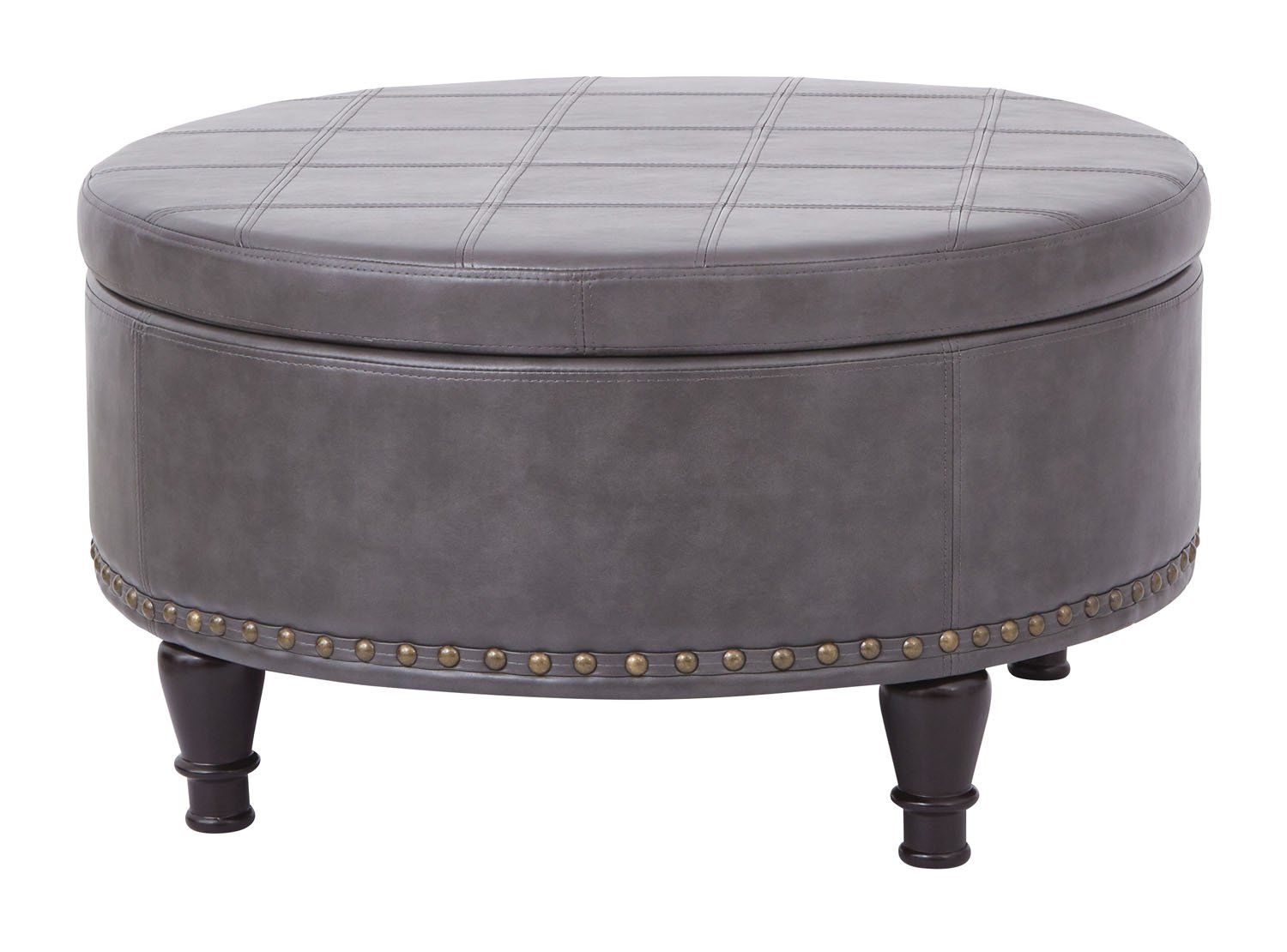 Augusta Storage Ottoman Pewter