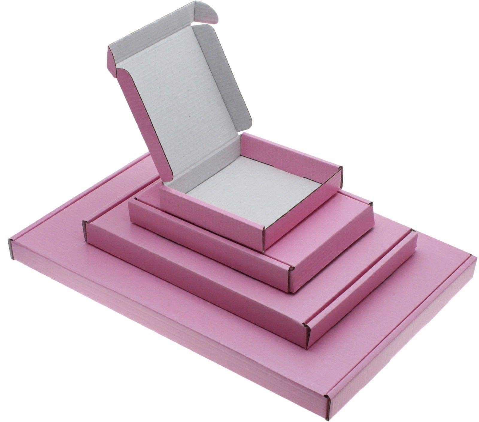 MEG4TEC Pack of 5 Satin Pink C5/A5 Pip Boxes - Large Letter Cardboard Shipping Packaging Boxes (22.5cm x 16cm x 2cm)