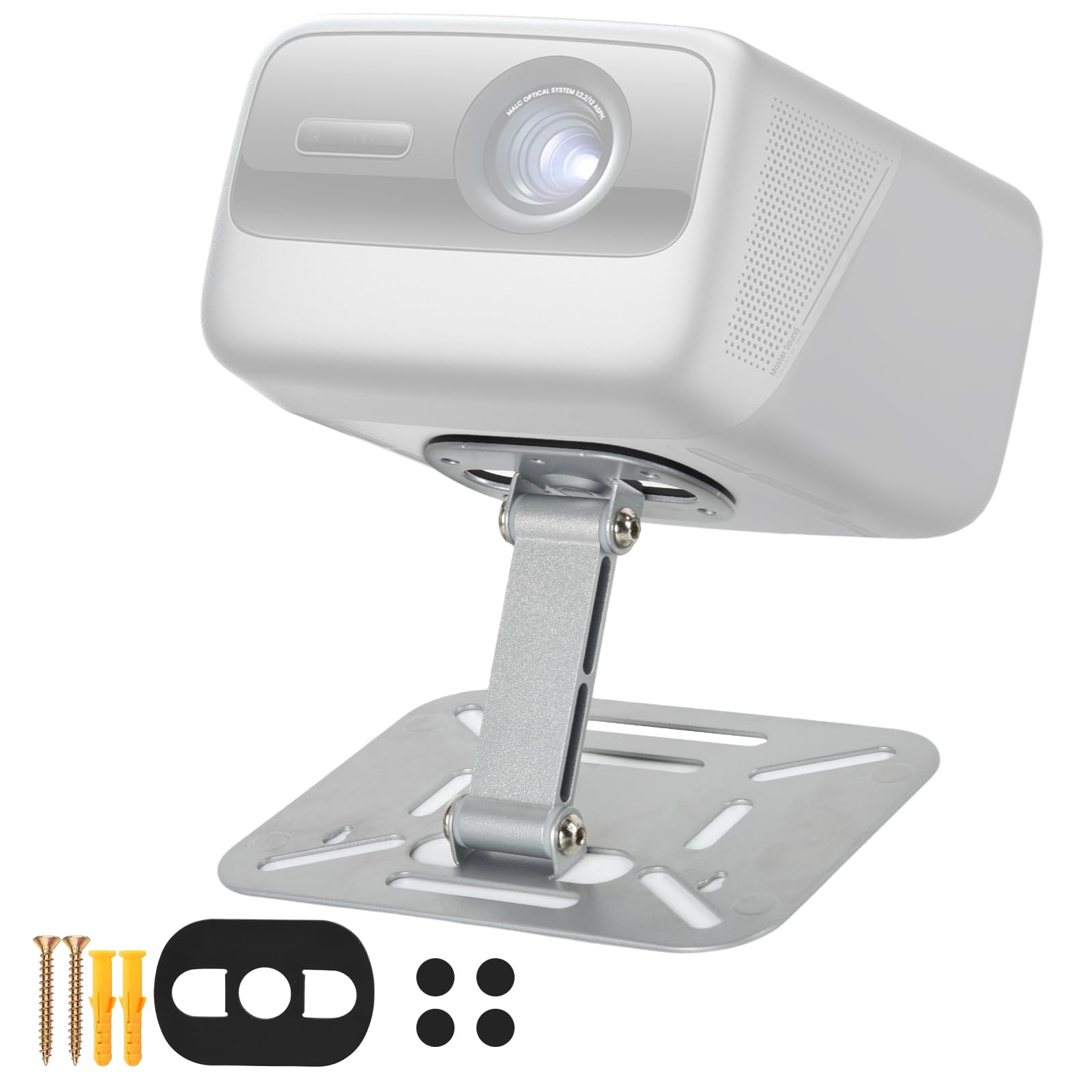 Photo 1 of YiePhiot Projector Foldable Stand, Desktop Projector Mount, Mini Ceiling Wall Projectors Mount Stand Compatible with QKK, DR.J, DBPOWER, Anker, AAXA, Jinhoo, PVO, TMY, and Other (Silver)