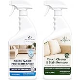 NOYATECH Couch Stain Remover and Fabric Protector Bundle, 2 x 32 oz | Clean and then Shield Upholstery - Pet and Kid Safe - Non Toxic, USDA BioPreferred - Secitonals, microfiber, chairs