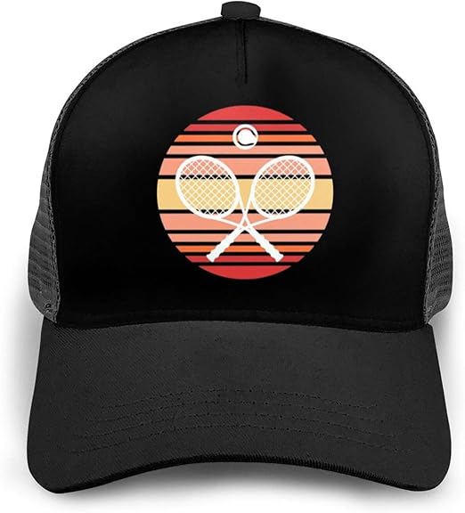 Tennis， Retro Racket Ball Baseball Caps Adult Adjustable Cap Breathable