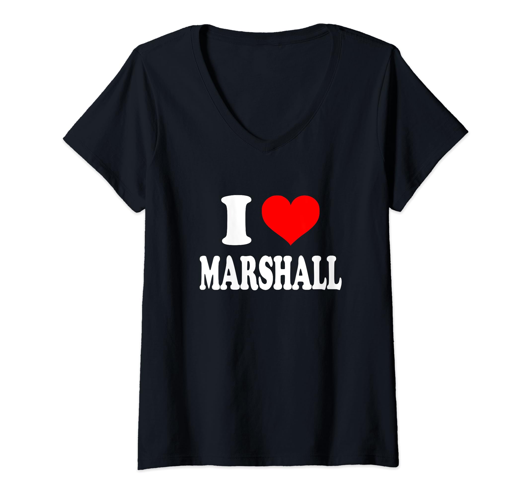 Marshall - I Heart Marshall - I Love Marshall V-Neck T-Shirt