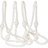 11.8ft Christmas Pearl Garland Large Faux Pearl Garland for Mantel Tree | 8/12/20mm Beads, Pearl Strands for Decorating, Christmas Tree Oranments, Mantel Fireplace, Wedding, Stairs Centerpieces Party