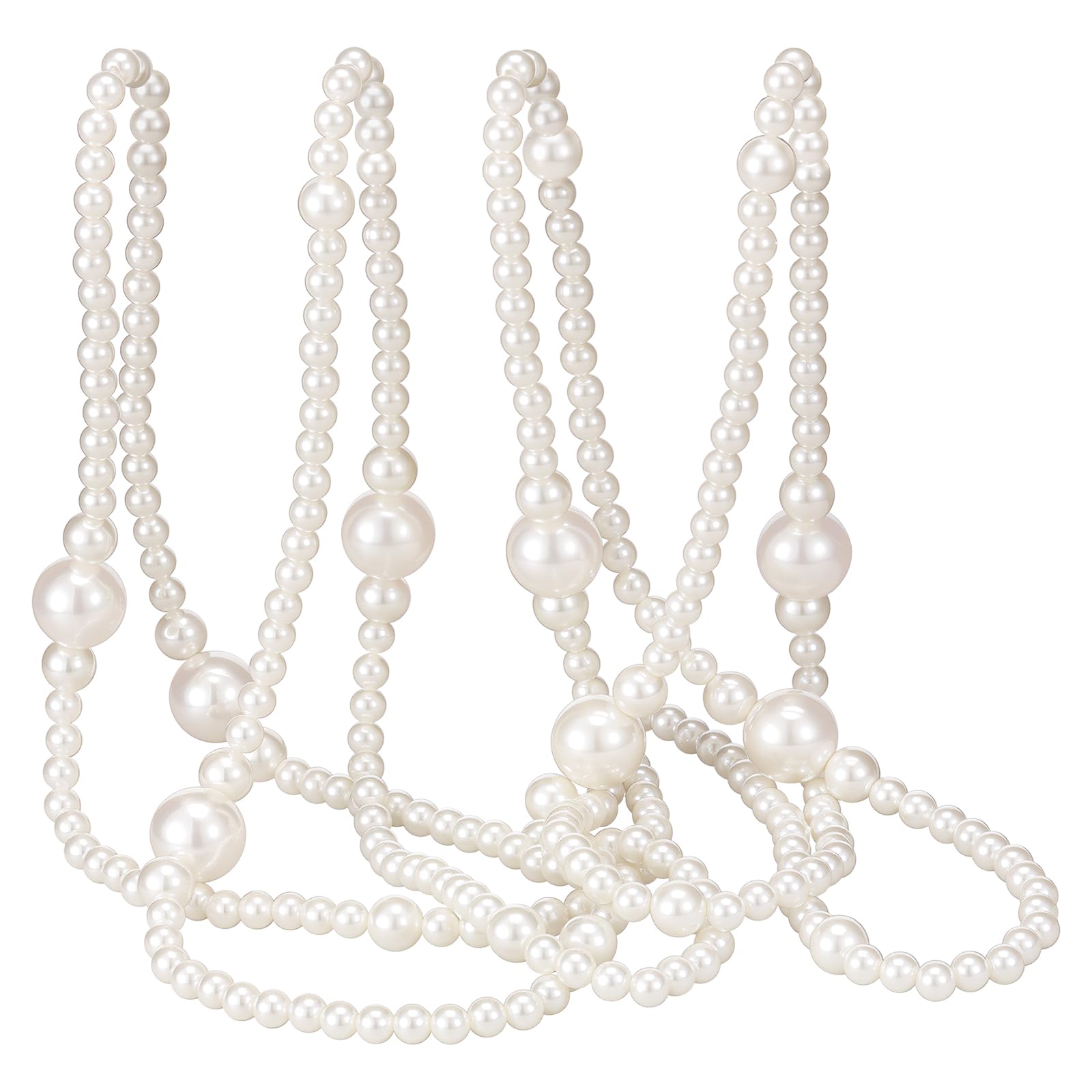 Photo 1 of Yalikop 11.8 Ft Christmas Faux Pearl Beads Garland Strands Chain for Christmas Tree Decoration for Xmas Tree Home Fireplace Decoration Supplies(Beige,Artificial Pearls)