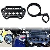 WOWTK Side Mount Instrument Bracket + Speedometer Cover for Sportster 93-20 | Black Relocation Cover + Bracket for Harley Sportster XL Models 1993-2020 XL883 XL1200 Iron 883 Forty-Eight 72 48,Gloss