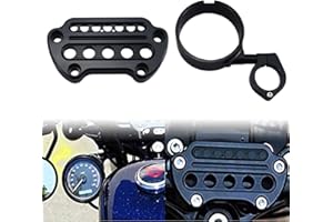 WOWTK Side Mount Instrument Bracket+Speedometer Relocation Cover fits for Harley Sportster XL Models 1993-2020 XL883 XL1200 Iron 883 Forty-Eight 72 48,Gloss Black