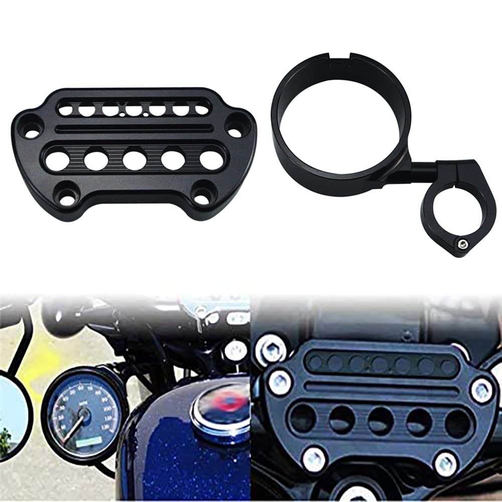 Photo 1 of WOWTK Side Mount Instrument Bracket+Speedometer Relocation Cover fits for Harley Sportster XL Models 1993-2020 XL883 XL1200 Iron 883 Forty-Eight 72 48,Gloss Black