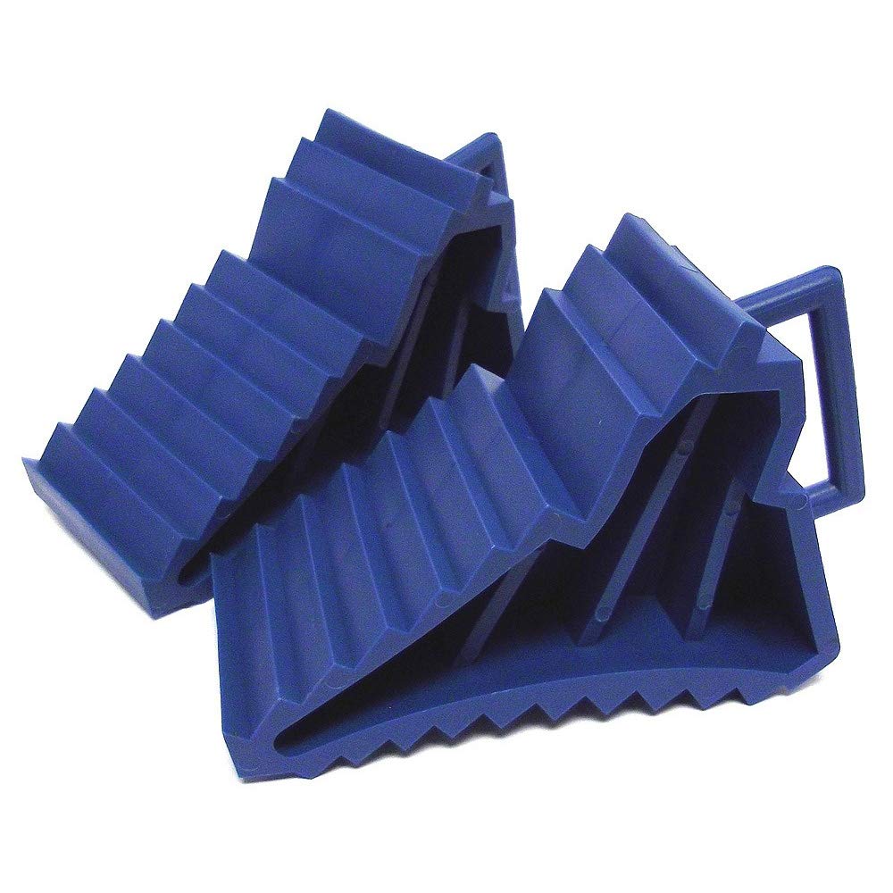 CARAVAN WHEEL CHOCK PAIR - DARK BLUE