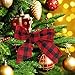 3 Rolls Buffalo Plaid Burlap Wired Ribbon Weave Ribbon with Wired Edge Bows Craft Decoration for Big Bow Wreath Tree Decoration Outdoor (Black and Red Plaid,2.4 Inches)