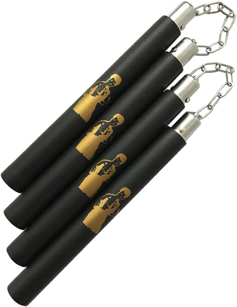 Fayscingo 2 Pack Martial Arts Foam Nunchucks Safety Practice Training Nunchaku, Bruce Lee