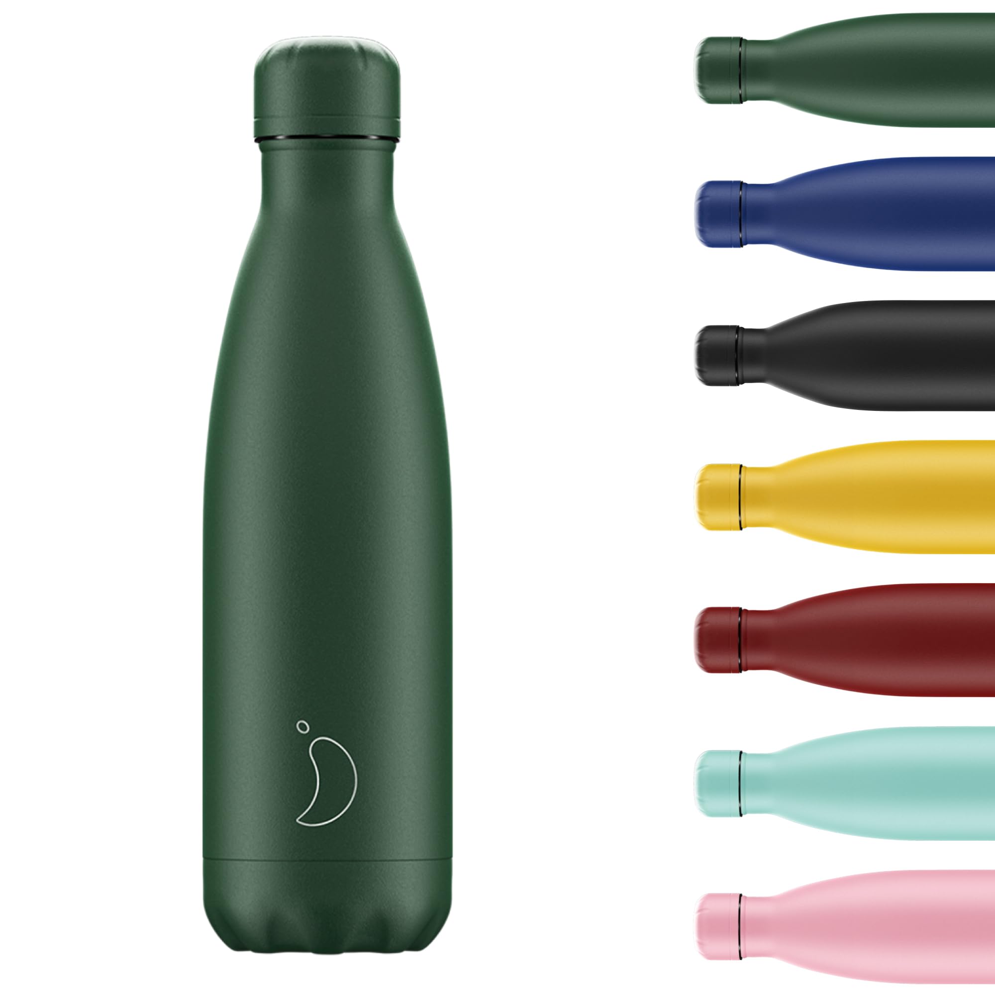 Chilly's Original Water Bottle - Vacuum Insulated Stainless Steel Water Bottle, Reusable Thermal Flask for Hot & Cold Drinks - Leak Proof, No Sweat - Matte - All Green - 750ml — image 1